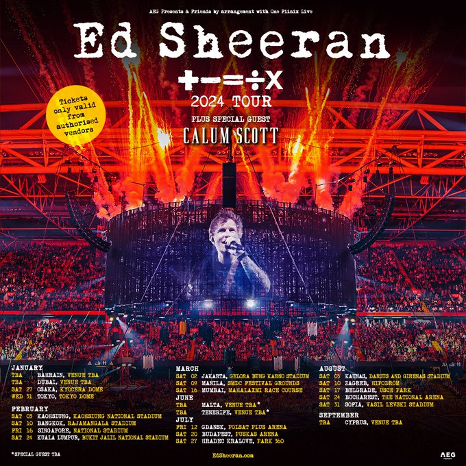 Ed Sheeran's + = ÷ x Tour Live in Dubai, January 2024! Dubai Vibes